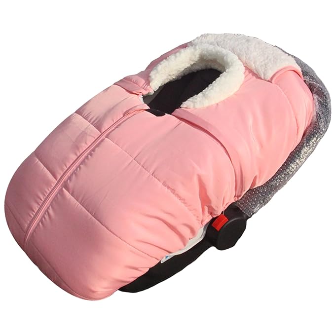 Fairy Baby Winter Car Seat Cover for Babies Carseat– Waterproof, Warm Car Seat Cover Baby – Universal Winter Cover for Back Seat, Infant Car Seat & Baby Carseat（Pink）