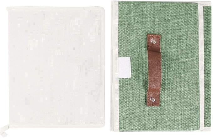 Lucky Monet Storage Bins Boxes with Lids 2 Pack Decorative Storage Boxes Collapsible Fabric Storage Basket Containers Lidded Storage Cube for Organizing Closet Home Office, 10"x 8"x 7" (Green)