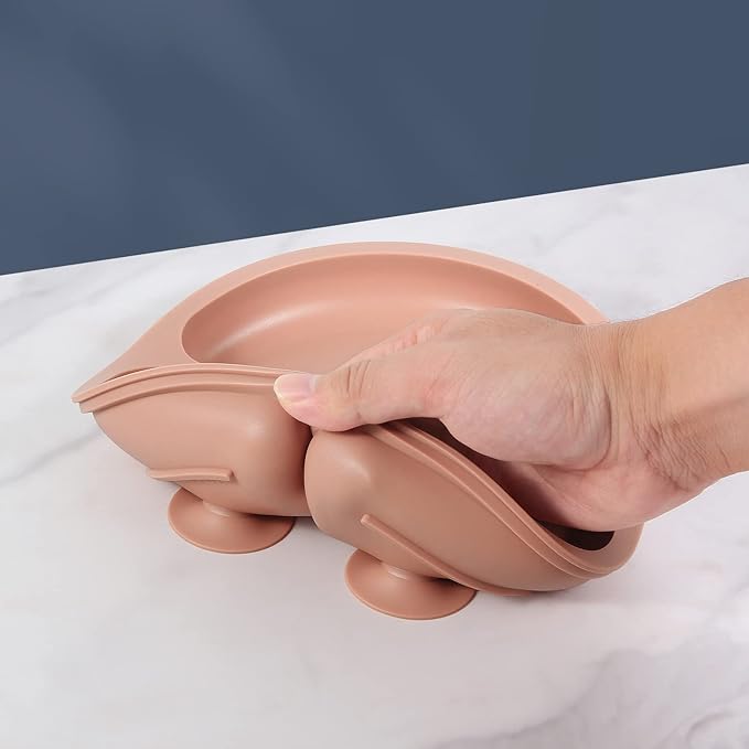 Suction Plates for Baby 3 pack, Stay Put Divided Toddler Plates, 100% Food Grade Silicone Baby Plates, BPA Free, Baby Feeding Supplies, Microwave & Dishwasher Safe