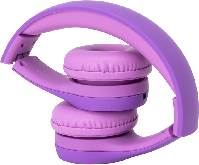 Snug Play+ Kids Headphones – Volume Limited 93dB for Safe Listening – Foldable, Durable Headphones for Toddlers, Boys & Girls – Tangle-Free Cord – Ideal for Travel, School, Tablets - Purple