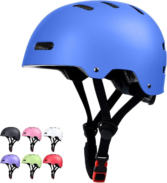 Skateboard Bike Helmet for Adults Women Men Youth Kids (2-3-5-8-14+ Years Boys Girls) - Lightweight Multi-Sport Adjustable Helmets for Bicycle Skateboard Scooter Skate Cycling