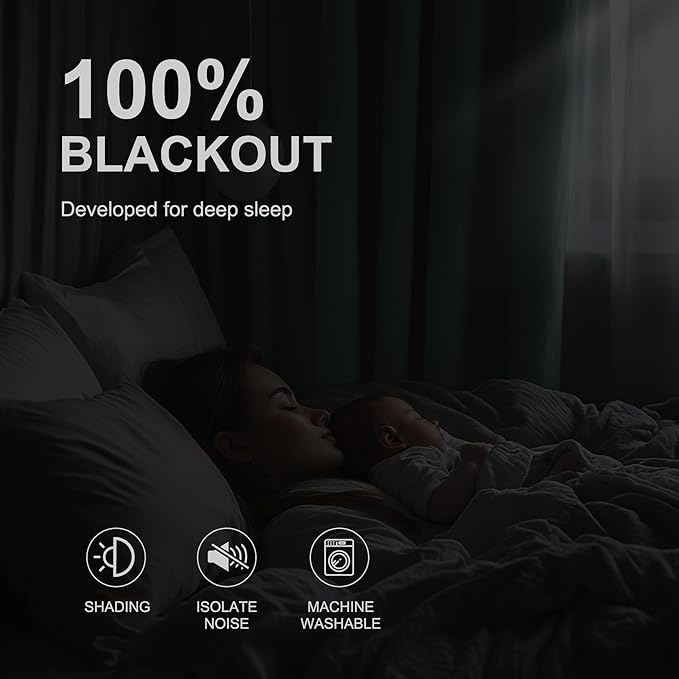 NICETOWN Blackout Curtains 63 Inches Long Room Darkening Thermal Insulated Energy Saving Smart Grommet Short Plylux Curtain Draperies for Kitchen, 2 Panels, Greyish Blue, 52 x 63