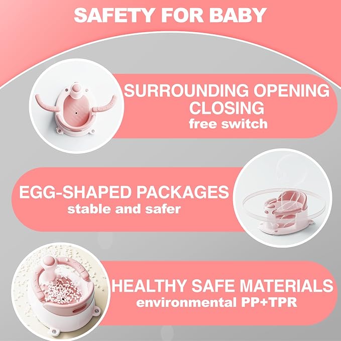 Baby Bath Seat, Bath Seat for Baby 6 Month & up, Baby Bath tub Seat with Suction Cups, Non-Slip, Detachable, Pink