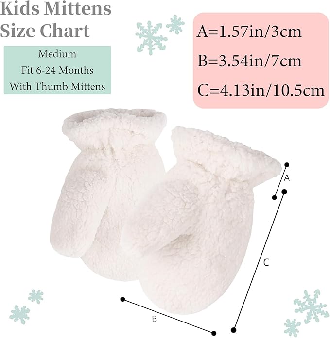 Zsedrut Baby Boys Winter Glove Warm Toddler Infant Girls Mittens Fleece Lined Gloves 1-7 Years