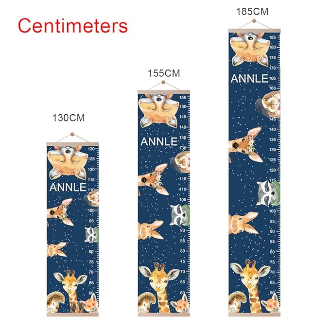 Personalized Kids Height Chart - Canvas Growth Ruler for Boys and Girls - Custom Name Banner with Removable Nursery Wall Decor - Gift for Kid’s Room Decoration