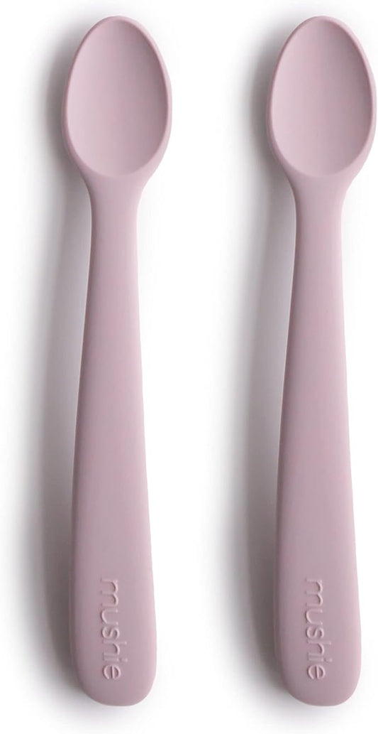 mushie Silicone Baby Feeding Spoons | 2 Pack (Soft Lilac)
