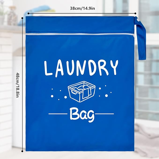 2 Pcs Large Travel Laundry Bag - Waterproof Wet Dry Washable for Dirty Clothes, Bathing Suit, Workout, Gym, Swimming, Yoga