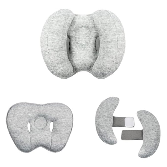2 in 1 Baby Support Pillow, Adjustable Banana Shape Baby Neck Head Travel Pillow Stroller Insert Cushion for Kids, Toddler, Gray