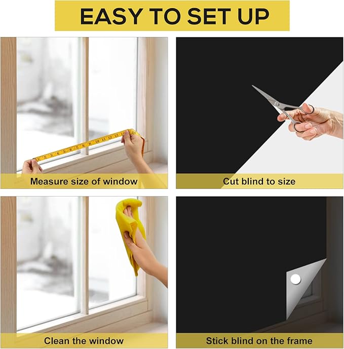 Portable Blackout Shades (157" x 57") Travel Window Blackout Curtains, 100% Blackout Material Temporary Blackout Blinds for Baby Nursery, Bedroom, Dorm Room, or Travel Use