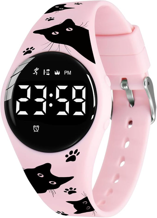 Kids Watches for Girls Boys Digital Sport Watch with Step Counter Pedometer Vibration Alarm Clock, No App Waterproof Fitness Tracker Kids Watch Boys Girls Teens Students Ages 5-16