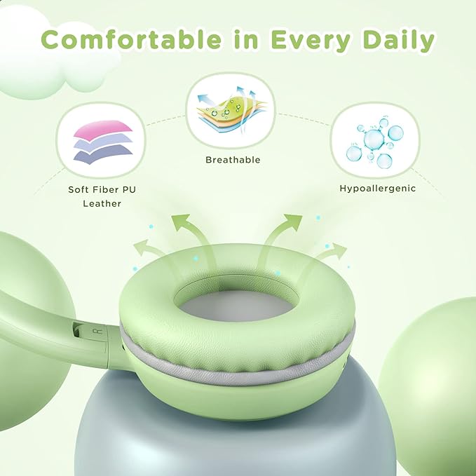 Kids Headphones with Microphone, Kids Headphones-94dB Volume Limited-Shareport, Foldable Wired Headphones