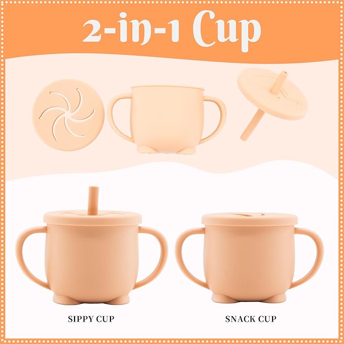 Silicone Baby Feeding Set 11 Pcs, Baby Led Weaning Supplies, Baby Feeding Supplies Set BPA Free, Baby Essentials for Newborn Gift Pink