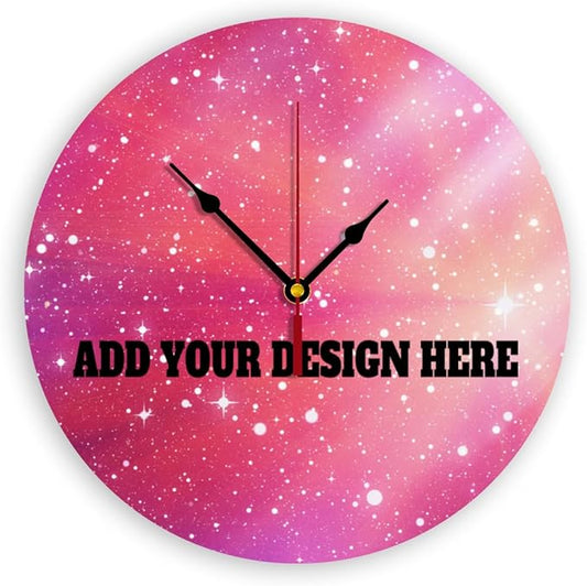 Generic Custom Wall Clock Personalized Clocks with Photo Text Logo That PVC Customized Round Silent Clock for Living Room Wedding Friend Family Lover, 10inch-25cm