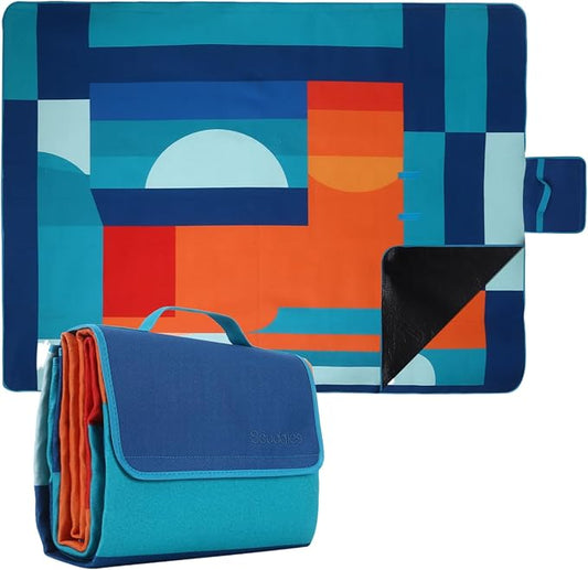 scuddles Compact Picnic Blanket – Extra Large 79" x 59" Outdoor Mat with 3-Layer Waterproof Design, Soft Fleece, Carry Strap & Reinforced Edges for Camping, Beach, Parks & Hiking
