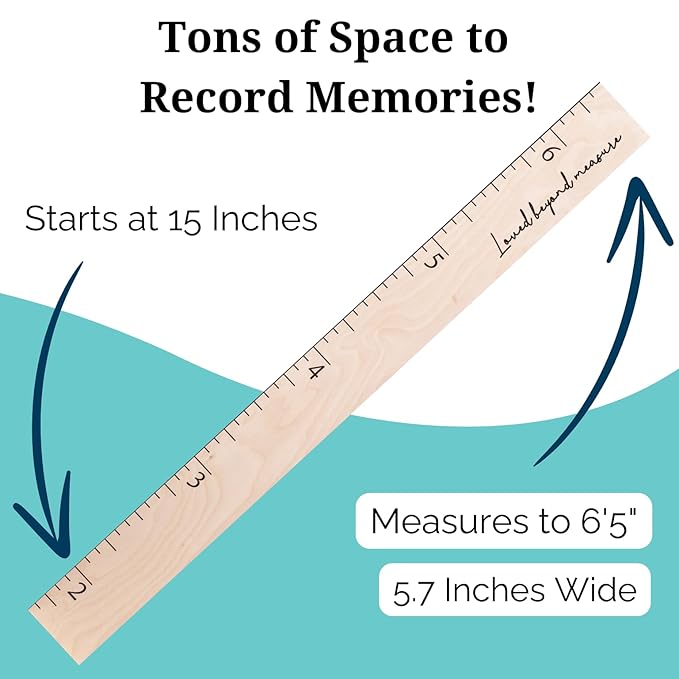 Boho Growth Chart for Wall Wooden Growth Chart for Kids, Height Chart for Wall, Kids Height Wall Chart, Kids Sizing Chart, Wall Height Chart for Kids - Love Beyond Measure, Natural