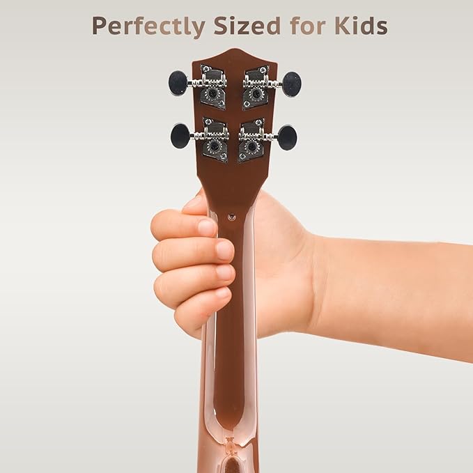 Raimy Kids Guitar Ukulele - 21in Ukulele Guitar Toys for Kids Ages 3 4 5 6 7+ Year Old Boys Girls Simulated Sound Quality Music Instruments Learning Education (Mahogany)