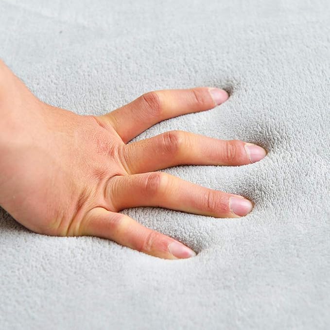 Loartee Nursery Rug Coral Velvet Crawling Rugs Mat Area Rugs Play Crawling Mat(6'8"x9'8", Gray) for Toddler Children Play Mat Yoga Mat Exercise Pads Carpet