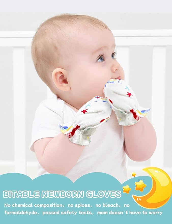 Cute Baby Mittens Newborn, No Scratch Baby Boy Mittens, Baby Girl Hat Gloves for Toddlers, Infant, Newborn