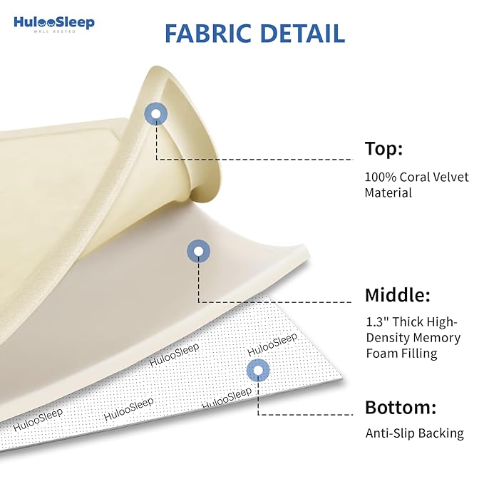 Play Mat for Babies Toddlers,1.3" Thick Elasti-Foam Anti-Fall Cushion Mat for Kids Room,28×72 Bedroom Bedside Rugs,Water-Repellent Soft Coral Velvet,Non-Slip(Vanilla)