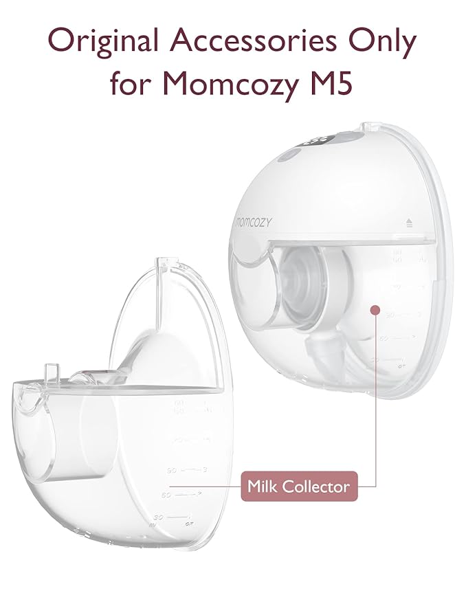 Momcozy Milk Collector Only Compatible with Momcozy M5 NOT for Others. Original M5 Breast Pump Replacement Accessories, 1 Pack