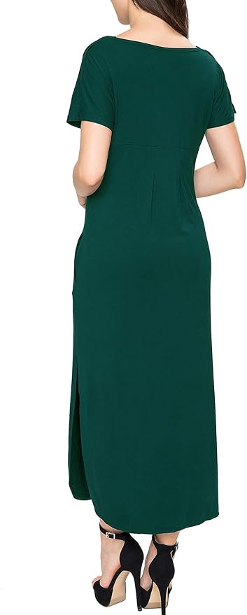 Smallshow Women's Maternity Nursing Dresses Split Long Dress for Breastfeeding