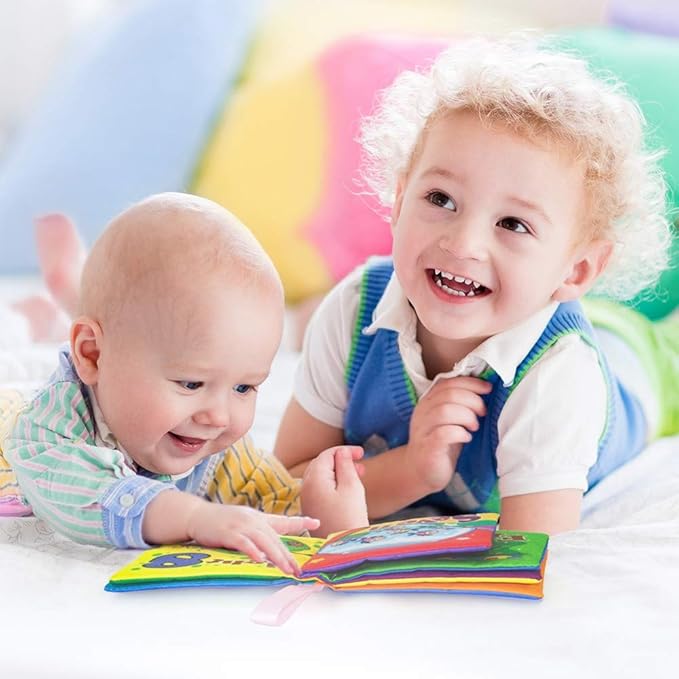 8PCS Baby Bath Books Set with Crinkle Sound, Soft Sensory Early Learning Toys for Newborns & Infants, Washable Teething Educational Activity Toy ﻿