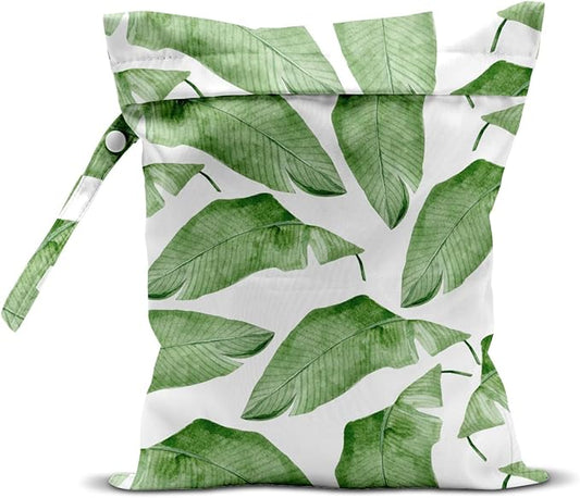 Wet Bag, Wet Dry Bag, Wet Bag for Swimsuit, Travel, Beach, Pool, Diapers, Dirty Yoga Gym Clothes, Makeup Bag, Waterproof Tropical Palm Leaves Decor Jungle Palm Leaf Favors