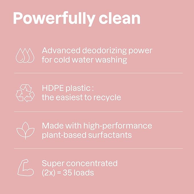 ATTITUDE Baby Laundry Detergent, EWG Verified, Plant and Mineral-Based Formula, HE Compatible, Vegan Household Products, Sweet Lullaby, 35 Loads, 35.5 Fl Oz