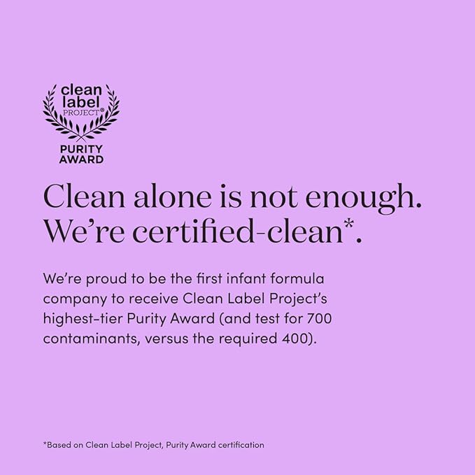 Infant Formula Powder for Infants 0-12 Months, Made With Organic Whole Milk, Clean Label Project Certified, Closest-to-Breast Milk Baby Formula Patented Protein Blend, 24 Ounce (Pack of 4)