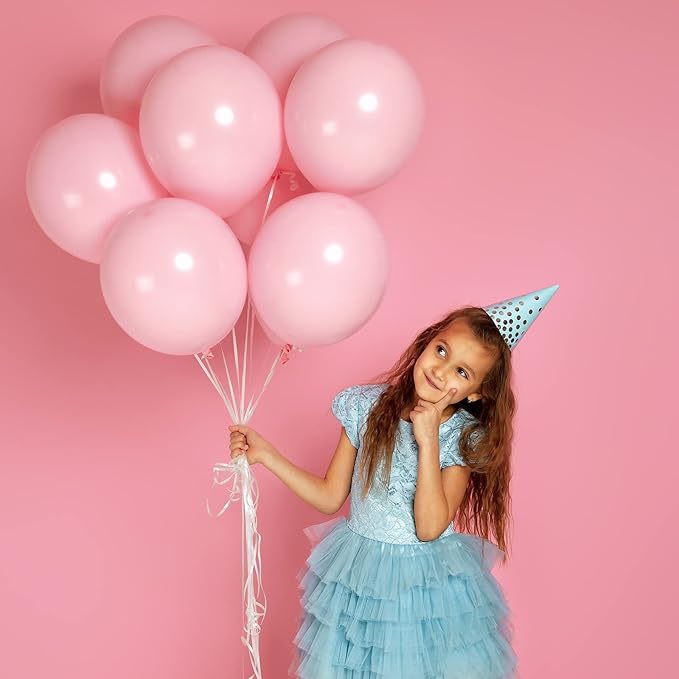 RUBFAC Pink Balloons 129pcs Light Pastel Pink Balloon Different Sizes 18 12 10 5 Inch for Garland Arch Birthday Party Baby Shower Gender Reveal Wedding Anniversary Easter Decoration