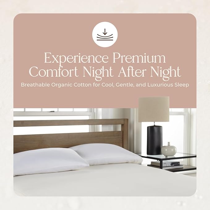 Organic Waterproof Mattress Protector Twin Size - 100% Waterproof Mattress Pad with Quiet & Breathable Triple Layer Protection - Fairtrade & GOTS Certified Durable Machine Washable Design (Twin)