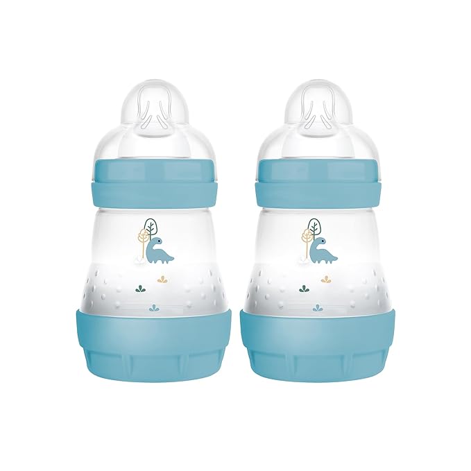 MAM Easy Start Anti-Colic Baby Bottle 5oz, Slow Flow, Breastfeeding-Like Silicone Nipple Bottle, Reduces Colic, Gas, & Reflux, Easy-to-Clean, BPA-Free, Vented Baby Bottles for Newborns, 0-3 Months
