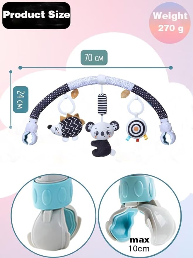 Pau1Hami1ton Baby Stroller Arch Toys, Car Seat Toys,Bouncer Toy Bar/Mobile for Bassinet,Adjustable Baby Hanging Toys Fit for Crib Bed,Stroller,Car Seat.S-19(Koala)