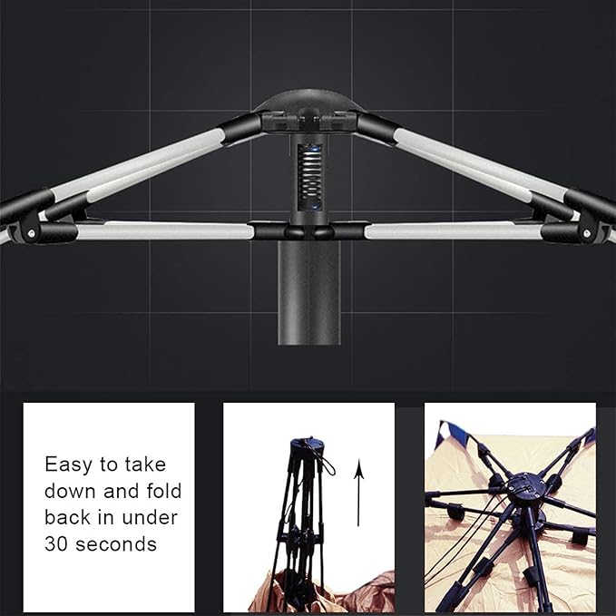 Oileus X-Large 4 Person Beach Tent Sun Shelter - Portable Sun Shade Instant Tent for Beach with Carrying Bag, Stakes, 6 Sand Pockets, Anti UV for Fishing Hiking Camping, Waterproof Windproof, Khaki