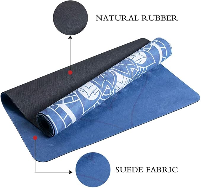 Travel Yoga Mat, Non Slip Exercise Suede Mat with Carry Bag, All-Purpose Fitness Mat with High Density Anti-Tear Surface for Women, Ideal for Pilates Workout (72'' x 24'' x 1.5mm Thick)
