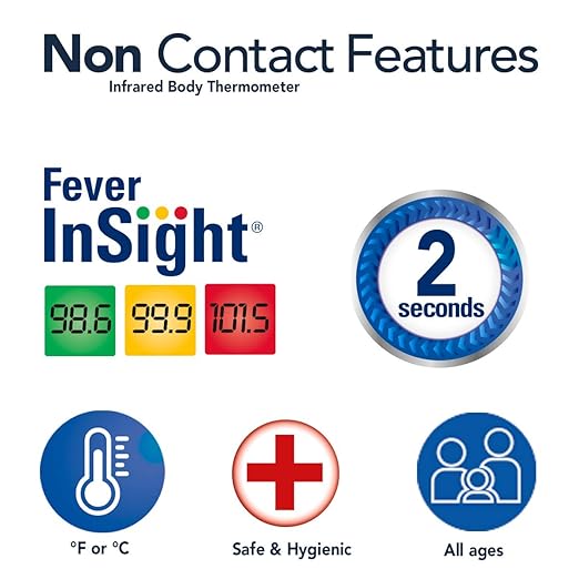 Vicks Non-Contact Infrared Thermometer for Forehead, Food and Bath – Touchless Thermometer for Adults, Babies, Toddlers and Kids – Fast, Reliable, and Clinically Proven Accuracy (Pack of 2)