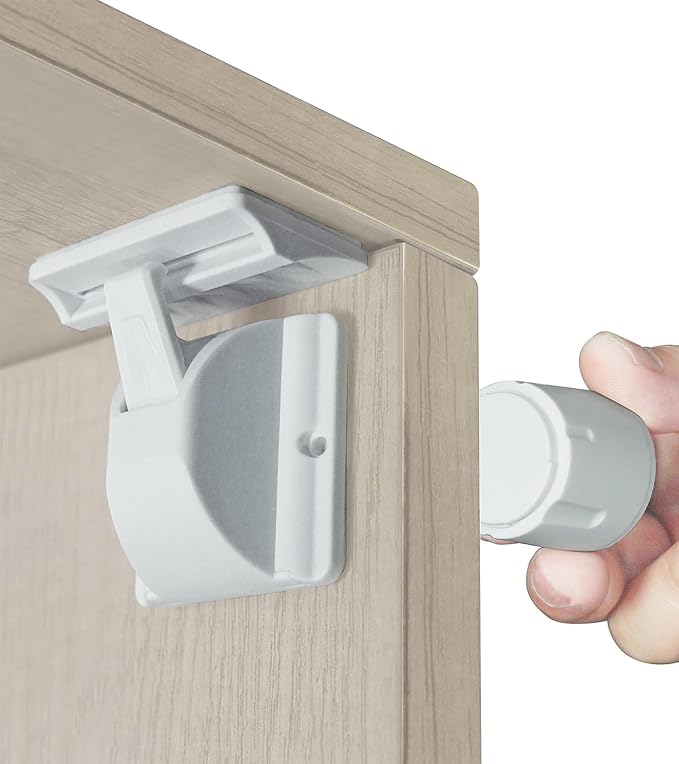 Magnetic Baby Proofing Cabinet Locks - Child Safety for Cabinets, Drawers & Cupboards - 16 Locks 3 Keys - No Drilling Easy Install by DOMILE