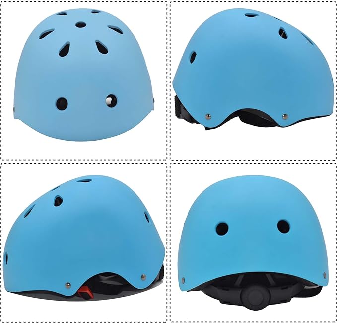 Kids Bike Helmet Set Adjustable for Children, Boys, Girls and Teenagers Aged 3-8 Years Includes Elbow, Knee, Wrist Guards Children's Helmet Protection Set for Bikes SkateboardsRollerskates