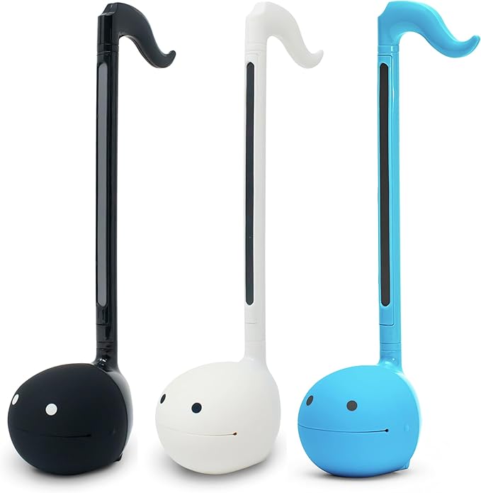 Otamatone Japanese Electronic Musical Instrument Portable Music Synthesizer from Japan by Maywa Denki Educational Fun Gift for Children, Teens & Adults - Black White Blue Set