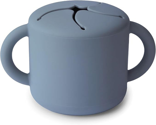 mushie Silicone Snack Cup | Spill Proof Food Container for Toddler and Baby (Tradewinds)