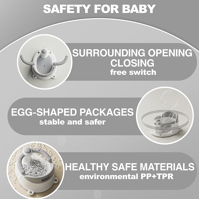 Baby Bath Seat for Babies 6 Months & up, Non-Slip Toddler Bath Seat for Baby & Newborn, Sit Up Bath Seat for Baby,Grey