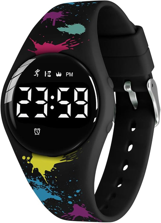 Kids Watches for Girls Boys Digital Sport Watch with Step Counter Pedometer Vibration Alarm Clock, No App Waterproof Fitness Tracker Kids Watch Boys Girls Teens Students Ages 5-16
