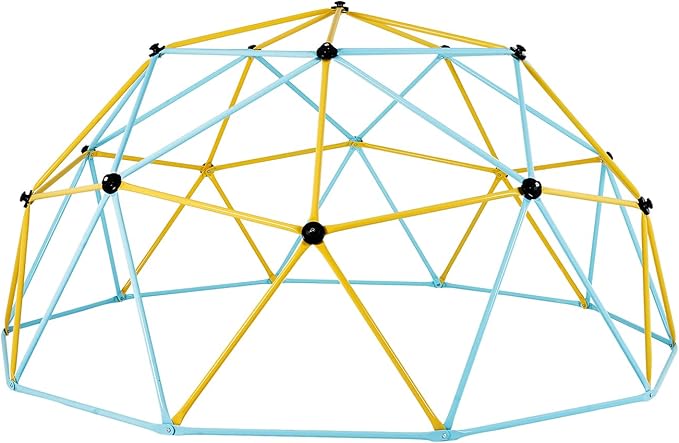 VEVOR Climbing Dome, 10FT Geometric Dome Climber Play Center for Kids 3 to 10 Years Old, Jungle Gym Supports 750LBS and Easy Assembly, with Climbing Grip, Outdoor Backyard Play Equipment for Kids