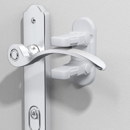 Door Lever Lock (3 Pack) Door Locks for Kids Safety, Baby Proofing Door Knob Child Proof Door Knob Covers, Child Safety Locks for Doors, with 3M Adhesive, for Doors, Windows, Bathtubs, Faucets (White)