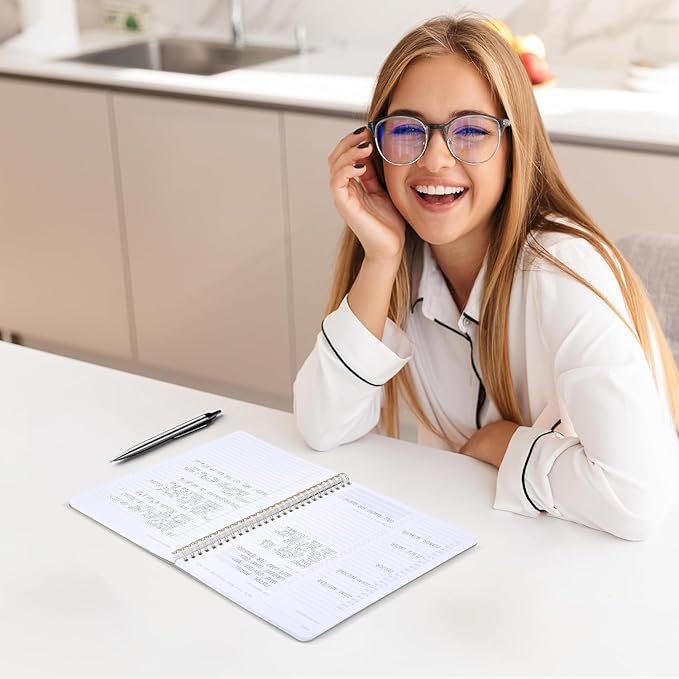 Undated Daily Planner Notebook With Hourly Schedule - Hardcover Appointment Day to do List Notebook for Women & Men - A5 Spiral Green