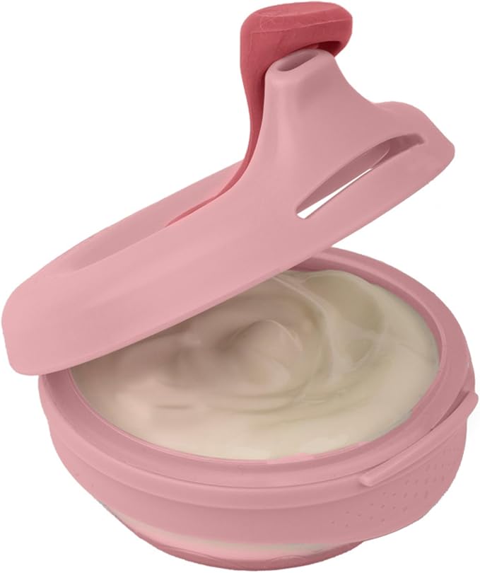 b.box Fill + Feed (Blush) | Reusable Baby Food Pouch | For Babies & Toddlers 4m+ | Silicone/Nylon Pouch, BPA-Free Lid | Dishwasher & Microwave Safe | 110mL (3.7oz, ½ Cup) Capacity