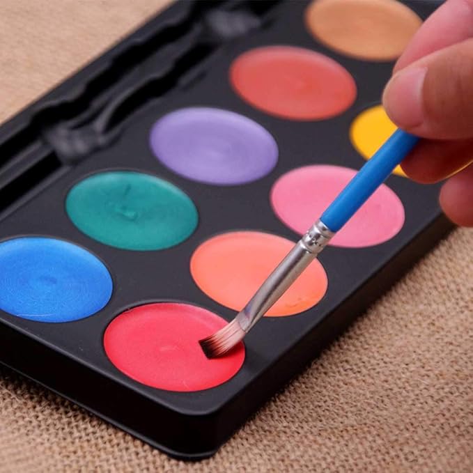 Maydear Face Painting Kit for Kids, 12 Colors Safe and Non-Toxic Large Water Based Face Body Paint - Pearl