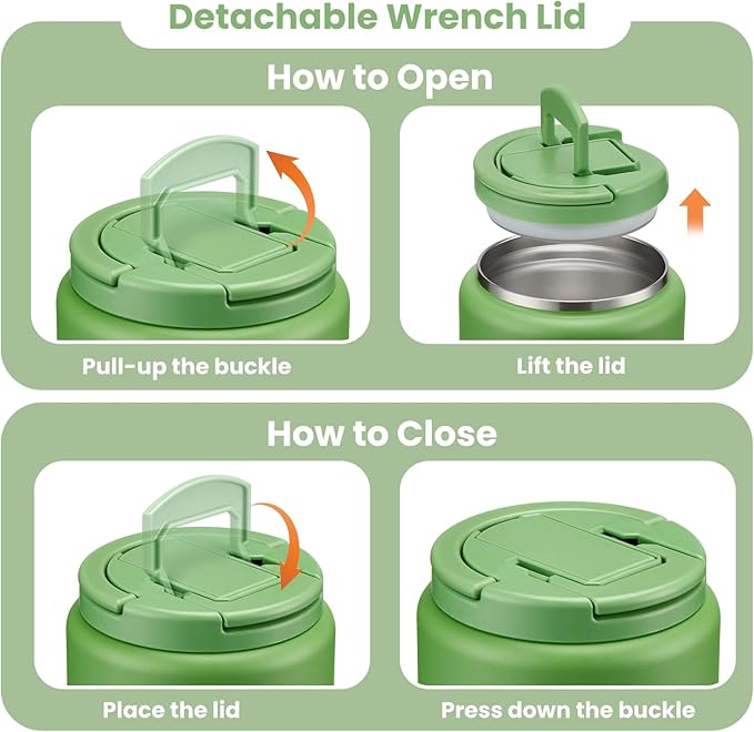 Soup Thermo for Hot Food Kids 25.5oz Lunch Containers with Buckle Lid Wide Mouth Hot Food Jar Vacuum Insulated Stainless Steel Bento Box Leakproof with Spoon(Green)