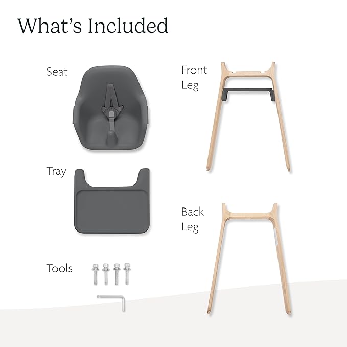 UPPAbaby Ciro High Chair/Sleek, Easy-to-Clean Design/Perfect-Fit Tray to Bring Baby to Table/Patent-Pending Harness/Dual-Position, 180-Degree Rotating Footrest/Jake (Charcoal/Rubberwood)