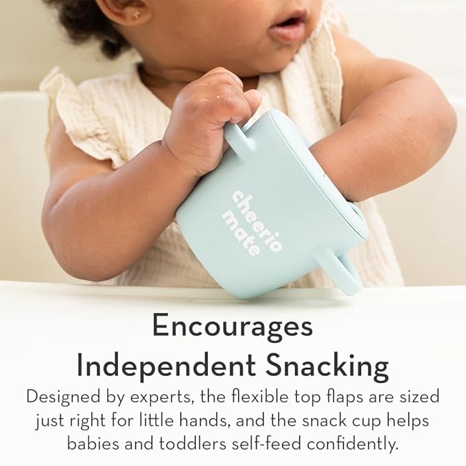 Snack Cups for Toddlers by Bella Tunno, Silicone Spill Proof Food Container with Lid, Babies & Kids 6-12 Months, S is for Snacks